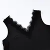Vestido Nuevo Estilo Primavera y Verano de Acetato Sintético, Vestido de Encaje Semitransparente, Vestido Satinado de Corte A, Diseño Elegante y con Estilo, Moda Transfronteriza
