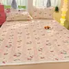 Protetor de colchão de veludo de leite espesso de desenho animado de inverno para quarto, uso doméstico, tatame, colchão fino acolchoado, dormitório, lençol com forro de fleece