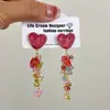 Brincos de flor com cores dopamina de verão, brincos para atmosfera de feriado feminino, brincos versáteis, brincos de moda com aura e temperamento