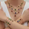 Pendientes de Piedra de Cristal Cuadrada Geométrica, Collar Pulsera Multicolores de Ensamblaje con Cuentas de Acero Inoxidable, Joyería de Lujo Accesible