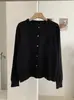 KEKEZOON Cardigan Tricot Básico Multicor Estilo Coreano Cor Sólida Gola Redonda Manga Longa Versátil Jaqueta Suéter 8787