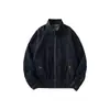 Chaqueta de mezclilla retro versátil con cuello alto de la alta calle americana, unisex, abrigo corto vintage suelto y simple