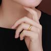 Anillo de Herencia China Antigua Estilo Zhoujia, Anillo Cerrado Mate de Oro de Arena Vietnamita, Anillo de Pareja, Un Color por Dentro y por Fuera