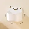 Caixa de armazenamento fofa de urso de desenho animado montada na parede para cozinha, armazenamento na parede sem furar para cebolas, gengibre, alho e cesta de pendurar lateral para geladeira