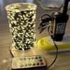 Árvore de Natal de controle remoto rattan corda de luz fio verde fio de cobre fio de cobre branco quente colorido luz gipsófila verde planta janela decorativa faixa de luz