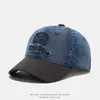 Gorra de béisbol con bloques de color estilo coreano para bebés, gorra de mezclilla con visera para niños y niñas, sombrero bordado con protección solar para niños
