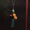 Coisas Boas Acontecem Jacarandá Caqui Amendoim Chaveiro de Carro Pingente Criativo Paz e Boa Sorte Retro Casal Enfeites Pendentes