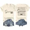 Camiseta Feminina Casual Fashion Manga Curta Gola V Estampada na Frente Senior 2027 Amazon Ebay Site Independente