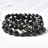 Pulseira de Obsidiana Natural, Pulseira de Obsidiana Dourada Facetada, Pulseira de Obsidiana Prateada Natural Facetada Diamante
