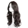 Peruca longa preta ondulada feminina estilo japonês e coreano com cobertura completa para a cabeça de fibra de alta temperatura natural e realista para uso diário e modelagem do rosto