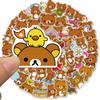 50 pegatinas de grafiti de oso pino mascota linda de dibujos animados para decoración de computadora portátil iPad, pegatinas removibles al por mayor