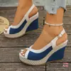 Sandalias de cuña de talla grande con diseño de boca de pez, estilo europeo y americano, para verano 2026, suela gruesa, sandalias romanas de comercio exterior transfronterizo para mujer