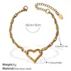Colar Coração Vazado Francês Mais Vendido Aço Inoxidável Banhado a Ouro Real 18K Pulseira Simples Elegante Estilo Ins Transfronteiriço