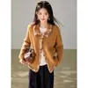 Suéter abrigo de punto con cuello polo color café para mujer, abrigo exterior holgado estilo perezoso de otoño e invierno, cárdigan top
