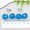 Pendientes Colgantes de Aleación Acrílica de Cereza de Cristal 3D para Hacer Manualidades Transfronterizos, Collares, Llaveros, Accesorios de Joyería