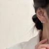 Corea del Sur diseño temperamento simple circonita hebilla de oreja moda femenina Rojo de internet estilo Chanel exquisitos aretes personalidad aretes combinables