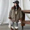 Parka acolchada estilo coreano para niñas 2026 Invierno Nueva llegada Chaqueta gruesa con cuello de pelo para niñas Abrigo de algodón elegante Casual