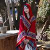 Chal Étnico de Turismo Yunnan Xinjiang Dali Chal de Estilo Étnico Bufanda Cálida Gruesa del Noroeste Capa con Capucha de Cachemira para Mujer