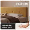 Venta Directa de Fábrica de Estructura de Cama de Acero al Carbono Estilo Vintage con Tela de Algodón y Lino Amarilla, Adecuada para Apartamentos Pequeños, Dormitorio Principal, Camas Dobles de 1.8 m