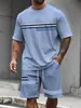 Traje de Camiseta y Shorts de Moda Europea y Americana Transfronterizo Impresión 3D Verano Nuevo Calle Suelto Casual Hip-Hop Traje