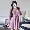 Traje de Baño de Dos Piezas para Mujer, Tallas Grandes, Color Sólido, Manga Larga, Protección Solar, Conservador, Cubre-Cuerpo, Adelgazante, Estilo Falda, Vacaciones, Venta al por Mayor de Ropa de Baño Tallas Grandes