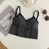 Camisola Kaka de verano nueva, gran escote en U, espalda descubierta, ropa interior, chaleco corto cruzado en el pecho, camisola pequeña para mujer