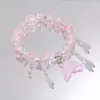 Pulsera de Cristal de Sirena Estilo Bosque Dulce de Hadas Super Femenina Diseño de Nicho Ins Versátil Estudiante Mejor Amiga DIY Pulsera de Cola de Pez
