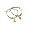 Pulsera tejida de cuerda de cinco colores del Festival del Bote del Dragón, pulsera de calabaza y zongzi para hombres, mujeres, parejas, hecha a mano, cuerda roja, hilos de cinco colores para niños