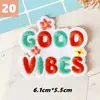 Flores Sorridentes Bordados Autoadesivos de Cura em Inglês. Decoração DIY para Caderno, Computador, Celular, Roupas Transfronteiriça
