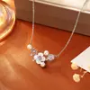 Aretes de Flor de Nácar Natural, Lujo Accesible, Modernos y de Alta Gama, Aretes Frescos y Dulces, Collares Exquisitos y Hermosos Estilo Hada