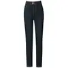 1018 Jeans Gruesos de Corte Ajustado con Forro de Felpa para Mujeres de Mediana Edad, Pantalones de Lápiz Elásticos a la Moda, Nuevo Estilo