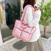 Bolso de mano tipo plumífero para mujer 2023 nuevo otoño e invierno textura bolso de hombro simple gran capacidad moda commuter bolso tote
