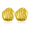 Joyería Europea y Americana Acero Inoxidable Forma de Corazón Textura Asimétrica Moda Aretes Dorados para Mujeres Quanxi Cruz de Agua Transfronterizo