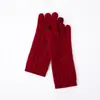Guantes para Pantalla Táctil Cachemir 2026 Otoño/Invierno Hombres Mujeres Cable Trenzado Diamante Grueso Cálido Ciclismo Conducir Tejido Cinco Dedos