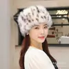 Sombrero de Felpa con Estampado de Leopardo Transfronterizo para Mujer, Sombrero de Hada Otoño e Invierno, Piel Sintética, Sombrero de Pescador Cálido y Espeso, Sombrero de Pescador que Adelgaza la Cara