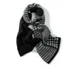 Bufanda de Cuadros Pied de Poule para Mujer Otoño e Invierno Nuevo Estilo Coreano Versátil Estudiante Engrosada Cálida Bufanda Chal de Lana Tejida