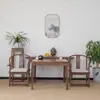 Mesa Cuadrada de Nogal Negro Nórdico Toda de Madera Maciza Nueva Mesa de los Ocho Inmortales Estilo Chino Mesa de Té Zen Simple Moderna para Balcón