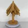 Un Árbol Madera Maciza Nogal Negro Alfombrilla Aislante Bambú Adornos de Árbol de Navidad de Alta Gama Posavasos Resistente a Quemaduras y Alta Temperatura Esterilla para Té