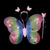 Alas de Mariposa Luminosas de Celebridad de Internet de TikTok Ángel Vimi Alas de Mariposa Falda Maravilloso Vestido de Actuación de Ángel Hada
