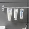 Gancho de Anillo Transparente Baño Limpiador Facial Pasta de Dientes Pinza Estante de Almacenamiento de Baño Suspendido Desmontable Venta al por Mayor 8026