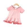 Vestido de Verano 2026 Nuevo Estilo Coreano para Niñas Moda Bebé Manga Corta Estilo Escolar Falda Vestido de Princesa para Niños Pequeños