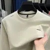 Sudadera con cuello redondo para hombre, algodón de alta calidad, nueva moda casual de otoño, camiseta base holgada de manga larga