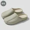Pantuflas de felpa de algodón con punta cerrada de EVA para mujer, impermeables, cálidas, para uso en interiores en casa, antideslizantes, cómodas pantuflas de algodón para mujer