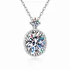 Artículo de moda popular europeo y americano, collar de moissanita ovalada de plata de ley S925, cadena de clavícula versátil de alta gama para mujer, venta al por mayor