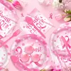 Mm351 Fita Rosa Louça Festa Conjunto de 8 Peças Fita Decoração de Feriado Prato de Papel Copo de Papel Conjunto