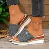 Zapatos de mujer de talla grande para otoño de 2026, transfronterizos europeos y americanos, zapatillas de tacón de cuña, sandalias de piscina casuales con suela gruesa, venta al por mayor