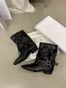 Botines de Tacón Grueso con Punta Cuadrada para Mujer, Moda Otoño 2026 Nuevo, Hebilla de Cinturón, Botines Cortos Vintage Adelgazantes, Botines de Moto