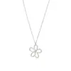Collar de plata hueco con forma de flor estilo coreano para mujer, adecuado para el verano, cadena larga para la clavícula para combinar con vestidos, añade un toque de elegancia a tu atuendo