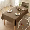 Exclusivo para ventas transfronterizas: Mantel impermeable de color sólido, mantel de comedor engrosado de lino sintético, paño para cubrir gabinetes del hogar, venta al por mayor de fábrica y personalización