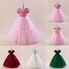 Vestido de lentejuelas de Amazon para niña, vestido de anfitriona, falda de malla navideña con lazo, vestido largo de princesa